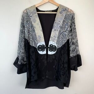 Vintage Kimono Women L Whimsigoth Fairy Grunge Fairycore Artsy Boho Floral Lace